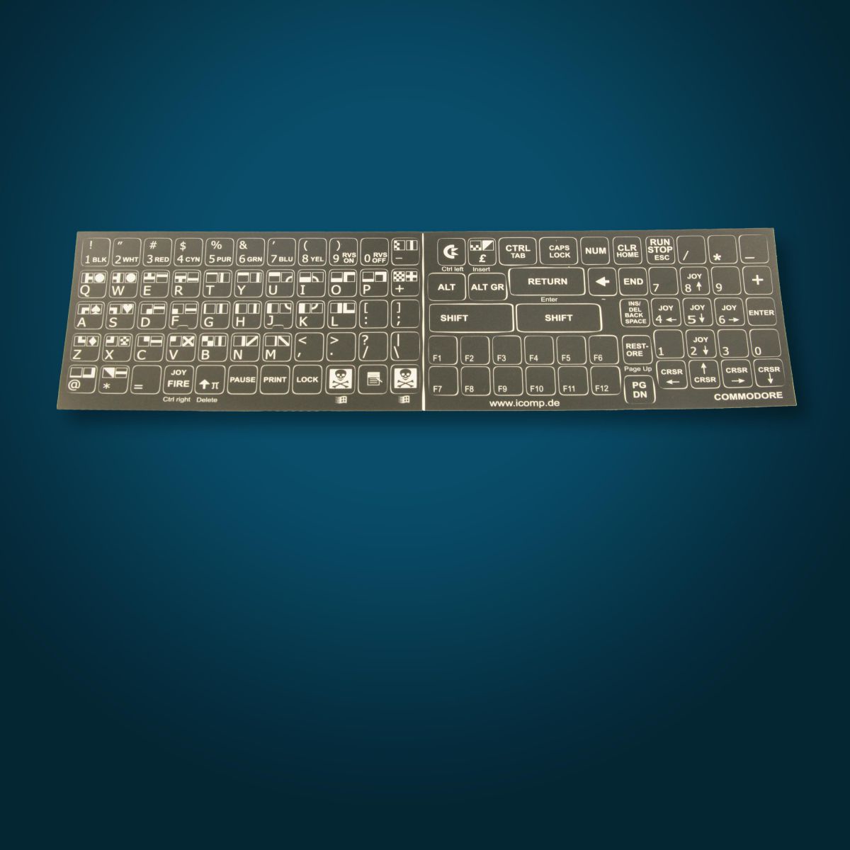C64 keyboard sticker set black