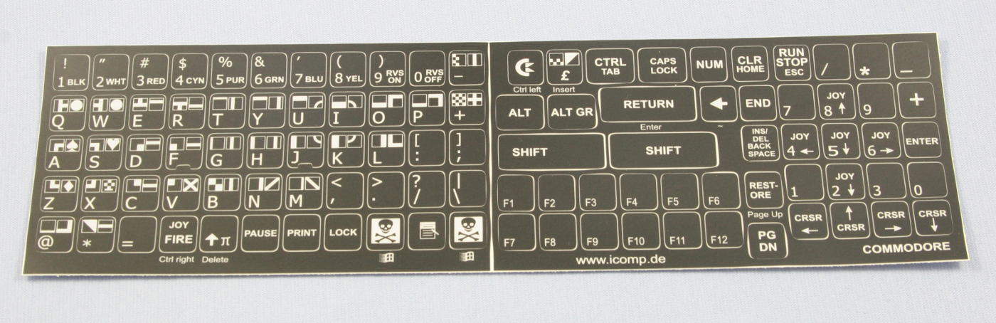 C64 keyboard sticker set black